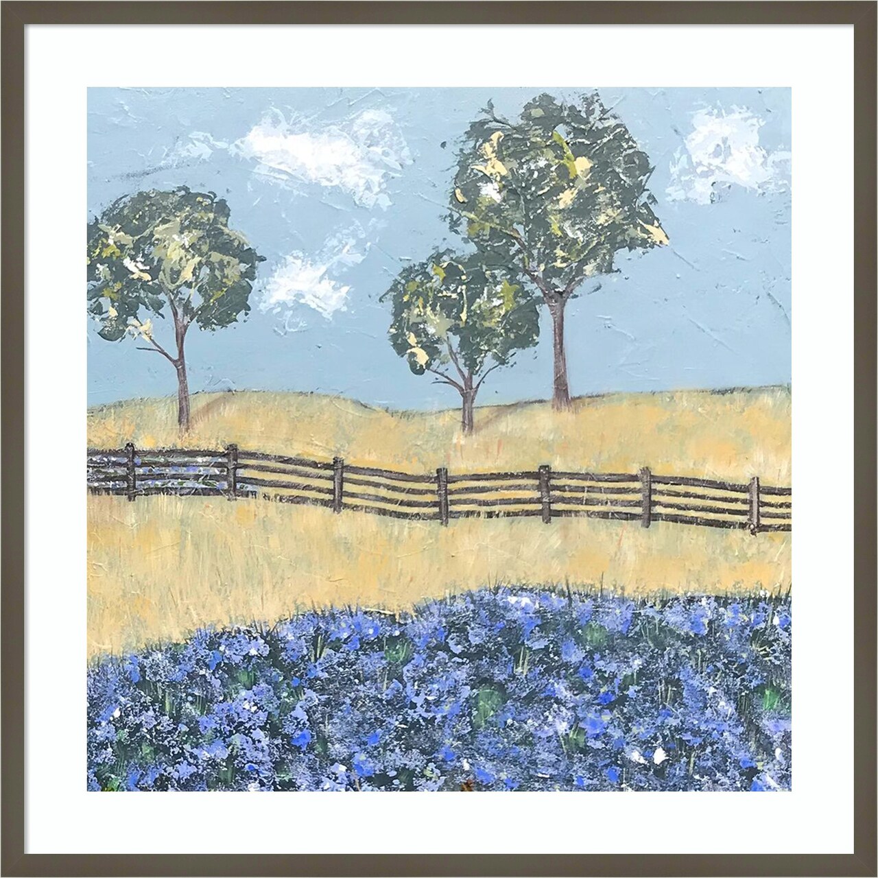 Prairie Fence Line II by Jade Reynolds Wood Framed Wall Art Print